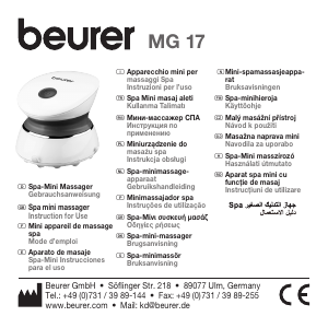 Manuale Beurer MG 17 Massaggiatore