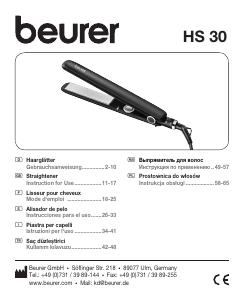 Kullanım kılavuzu Beurer HS 30 Saç düzleştirici