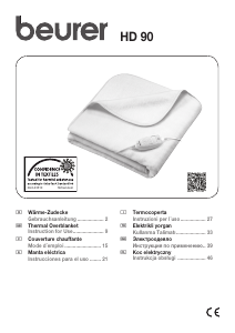Kullanım kılavuzu Beurer HD 90 Elektrikli battaniye