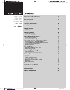 Manual Acer AT2605-DTV LCD Television