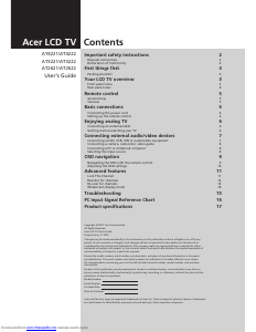 Handleiding Acer AT3221 LCD televisie