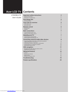 Handleiding Acer AT4250B-ATV LCD televisie