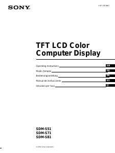 Mode d’emploi Sony SDM-S81 Moniteur LCD