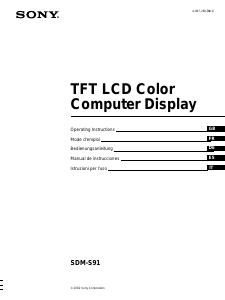 Bedienungsanleitung Sony SDM-S91 LCD monitor