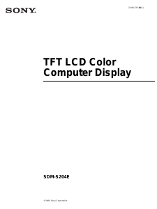 Bedienungsanleitung Sony SDM-S204E LCD monitor
