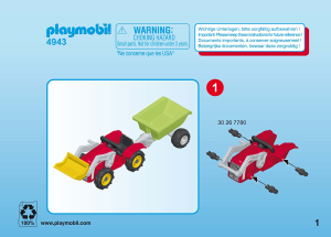 Handleiding Playmobil set 4943 Easter Eggs Jongen met speelgoedtractor