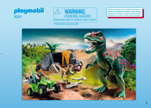 Bruksanvisning Playmobil set 9231 Adventure Upptäckarfyrhjuling med T-Rex