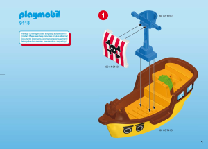 Handleiding Playmobil set 9118 1-2-3 1.2.3 Piratenschip