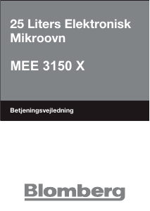 Manual de uso Blomberg MEE 3150 X Microondas