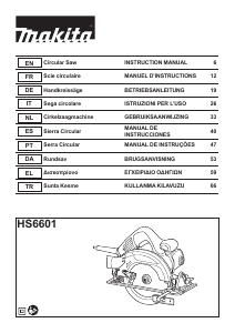 Manual Makita HS6601 Circular Saw