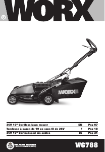 Manual Worx WG788 Lawn Mower
