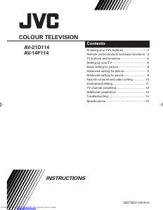 Bruksanvisning JVC AV-14F114 TV