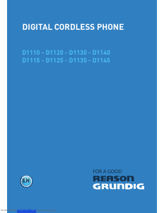 Bruksanvisning Grundig D1125 Trådlös telefon