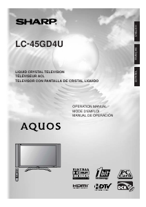 Bruksanvisning Sharp AQUOS LC-45GD4U LCD TV