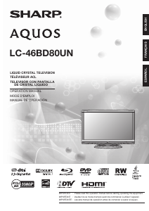 Bruksanvisning Sharp AQUOS LC-46BD80UN LCD TV
