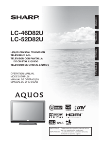 Bruksanvisning Sharp AQUOS LC-46D82U LCD TV