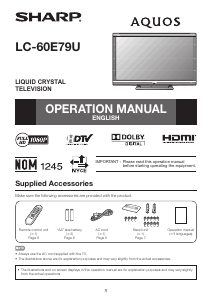 Manual Sharp AQUOS LC-60E79U LCD Television