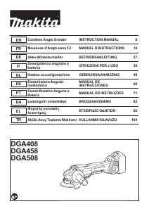 Bedienungsanleitung Makita DGA458 Winkelschleifer