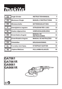 Bedienungsanleitung Makita GA9061R Winkelschleifer