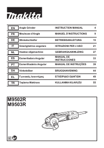 Bruksanvisning Makita M9502R Vinkelslip