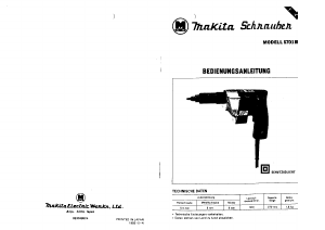 Bedienungsanleitung Makita 6701B Schrauber