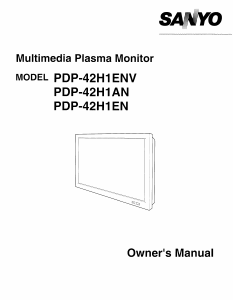 Manual Sanyo PDP-42H1ENV Plasma Monitor