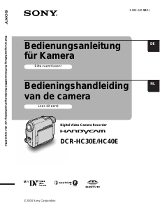 Bedienungsanleitung Sony DCR-HC40E Camcorder