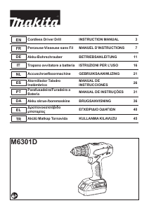 Bruksanvisning Makita M6301D Borrskruvdragare