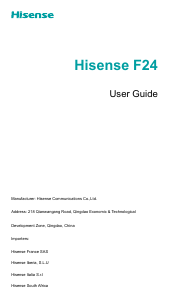 Bruksanvisning Hisense Infinity F24 Mobiltelefon