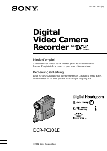 Mode d’emploi Sony DCR-PC101E Caméscope