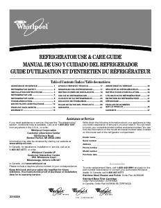 Mode d’emploi Whirlpool GS6NBEXRB Réfrigérateur combiné