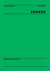 Bedienungsanleitung Zanker GE44031 Geschirrspüler