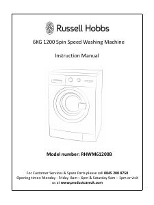 Manual Russell Hobbs RHWM61200B Washing Machine