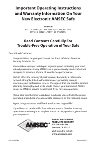 Manual AMSEC EST813 Safe