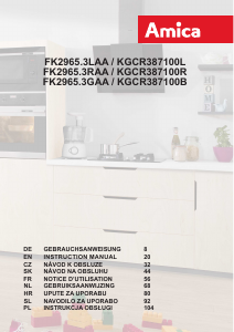 Mode d’emploi Amica KGCR 387 100 B Réfrigérateur combiné
