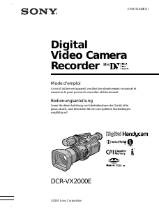 Mode d’emploi Sony DCR-VX2000E Caméscope