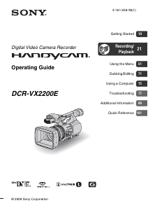 Bruksanvisning Sony DCR-VX2200E Videokamera