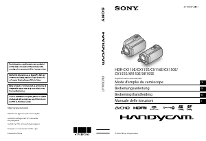 Mode d’emploi Sony HDR-CX110E Caméscope
