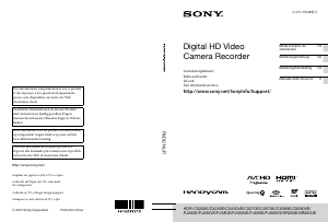 Mode d’emploi Sony HDR-CX250E Caméscope