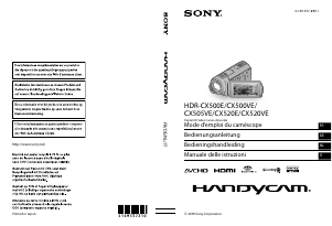 Mode d’emploi Sony HDR-CX500E Caméscope