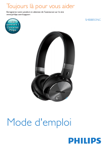Mode d’emploi Philips SHB8850NC Casque
