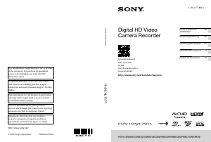 Mode d’emploi Sony HDR-GW66E Caméscope