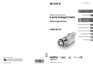 Bedienungsanleitung Sony HDR-HC1E Camcorder