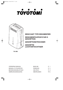 Handleiding Toyotomi TD-Z80 Luchtontvochtiger