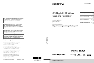 Mode d’emploi Sony HDR-TD20VE Caméscope