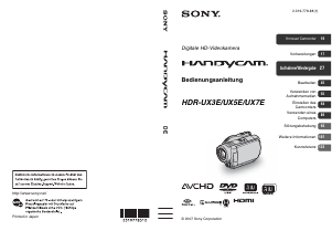 Bedienungsanleitung Sony HDR-UX3E Camcorder