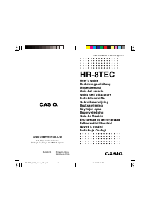 Bruksanvisning Casio HR-8TEC Skrivende kalkulator