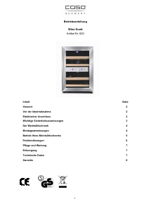 Manuale Caso WineDuett 12 Cantinetta vino