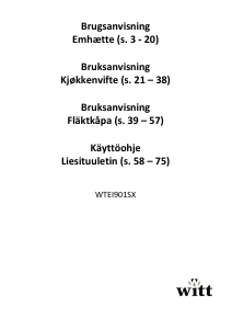 Brugsanvisning Witt WTEI901SX Emhætte