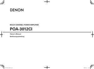 Bruksanvisning Denon POA-3012CI Förstärkare